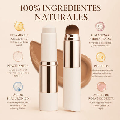 Base de maquillaje 2 en 1 con brocha integrada