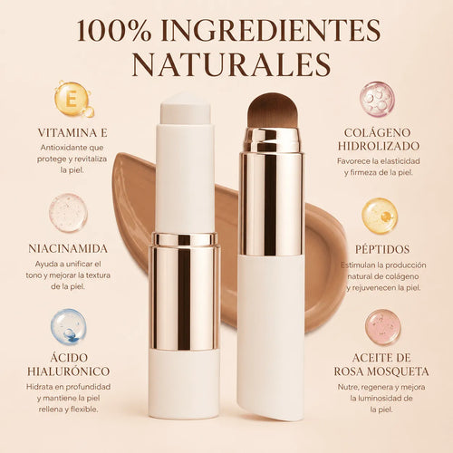 Base de maquillaje 2 en 1 con brocha integrada