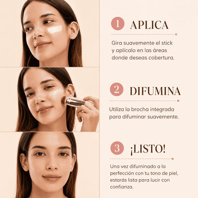 Base de maquillaje 2 en 1 con brocha integrada