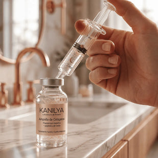 Extrae el sérum con la jeringa cosmética.