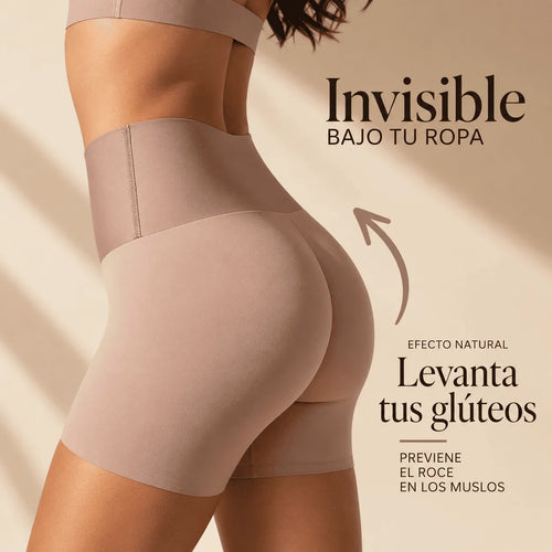 Short moldeador sin costuras con efecto vientre plano y realce de glúteos